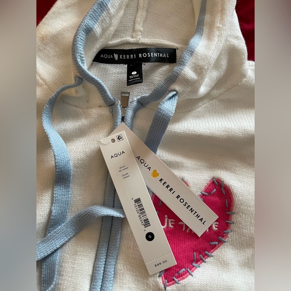 AQUA x Kerri Rosenthal Love Graphic Zip Up Hoodie sm - Picture 14 of 16